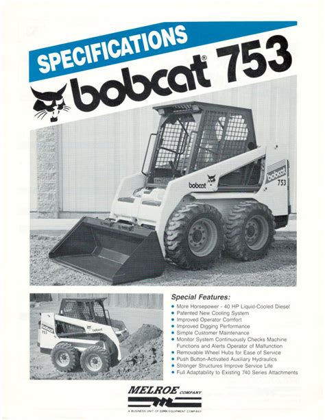 bobcat 753 skid steer specifications|bobcat 753 specs sheet.